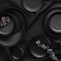 Service de table 24 pièces noir/porcelaine