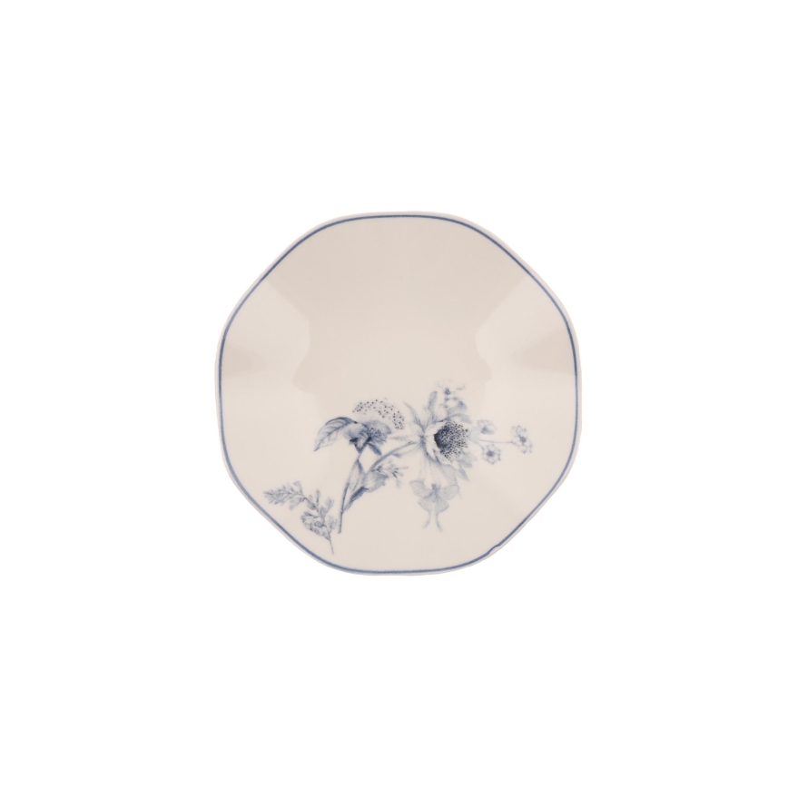 Service de table 24 pièces, porcelaine, blanc/bleu