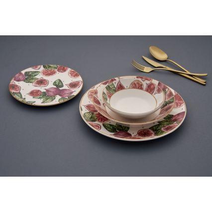 Service de table 24 pièces rouge/blanc/vert/céramique