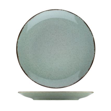 Service de table 24 pièces vert/porcelaine