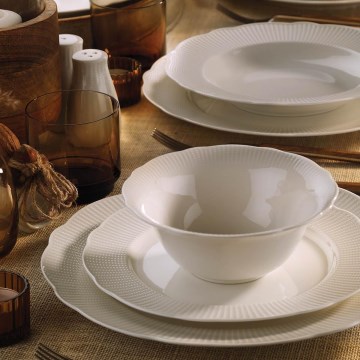 Service de table 26 pièces blanc/porcelaine