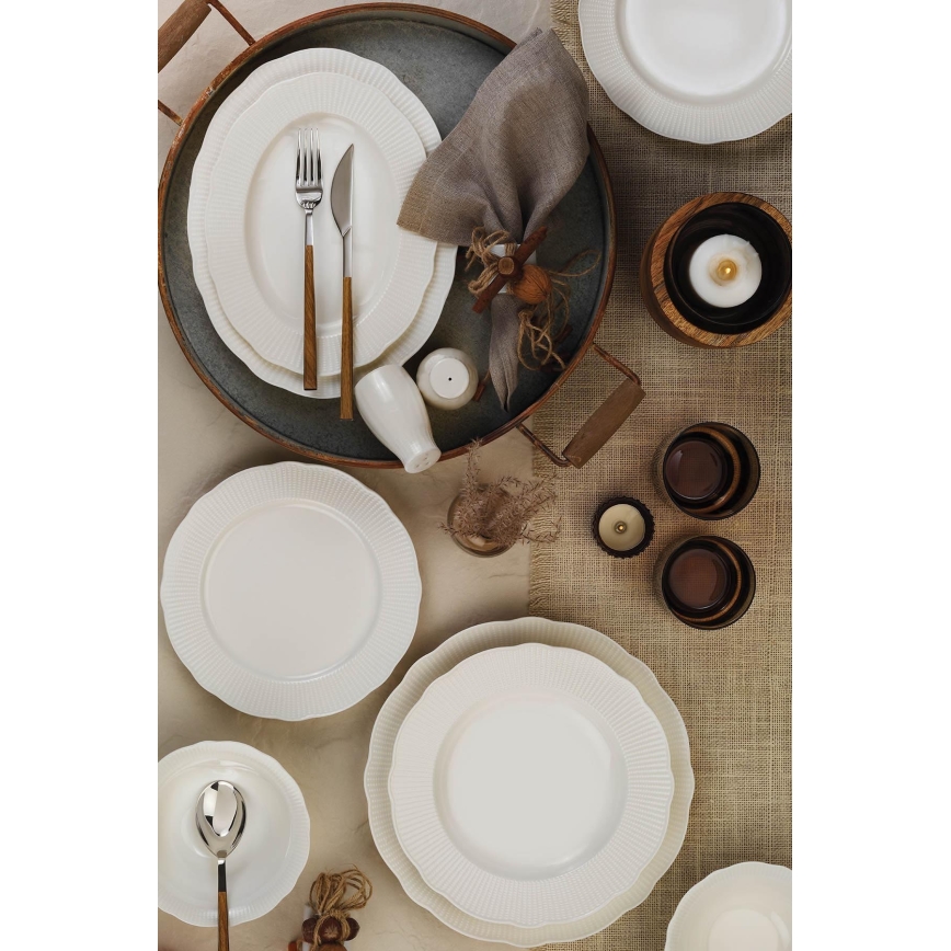 Service de table 26 pièces blanc/porcelaine