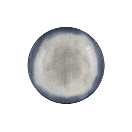 Service de table 26 pièces en porcelaine — bleu/marron