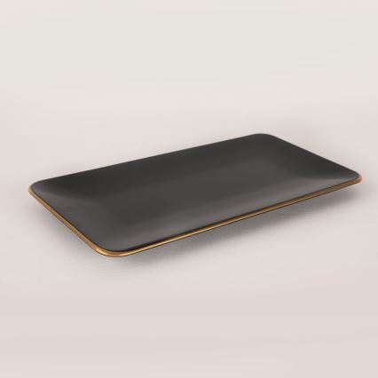 Service de table 44 pièces noir/doré/grès