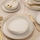 Service de table 8 pièces blanc/doré/porcelaine