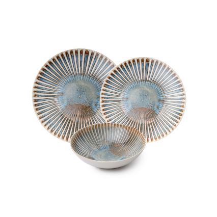 Service de vaisselle 24 pièces en porcelaine multicolore