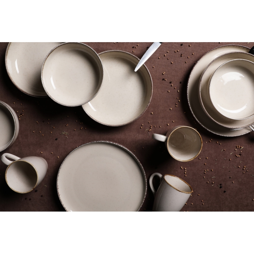 Servizio da tavola 16 pezzi beige/porcellana