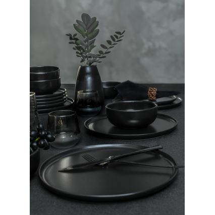 Servizio da tavola 18 pezzi in ceramica nera