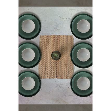 Servizio da tavola 18 pezzi, verde/bianco, in ceramica