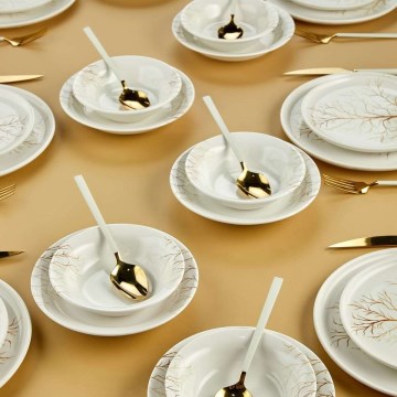 Servizio da tavola 24 pezzi bianco/arancione/ceramica