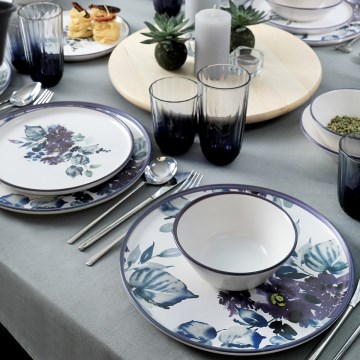 Servizio da tavola 24 pezzi bianco/blu/ceramica