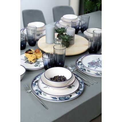 Servizio da tavola 24 pezzi bianco/blu/ceramica