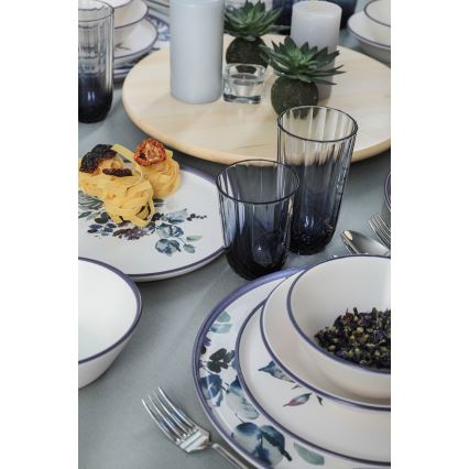 Servizio da tavola 24 pezzi bianco/blu/ceramica