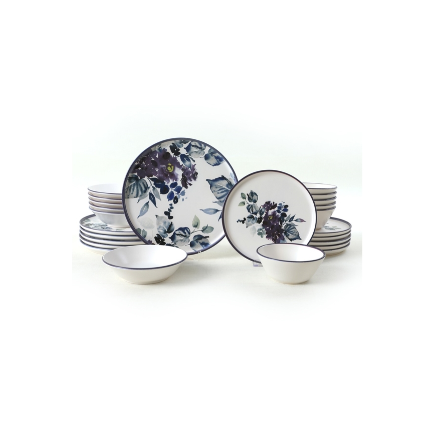 Servizio da tavola 24 pezzi bianco/blu/ceramica