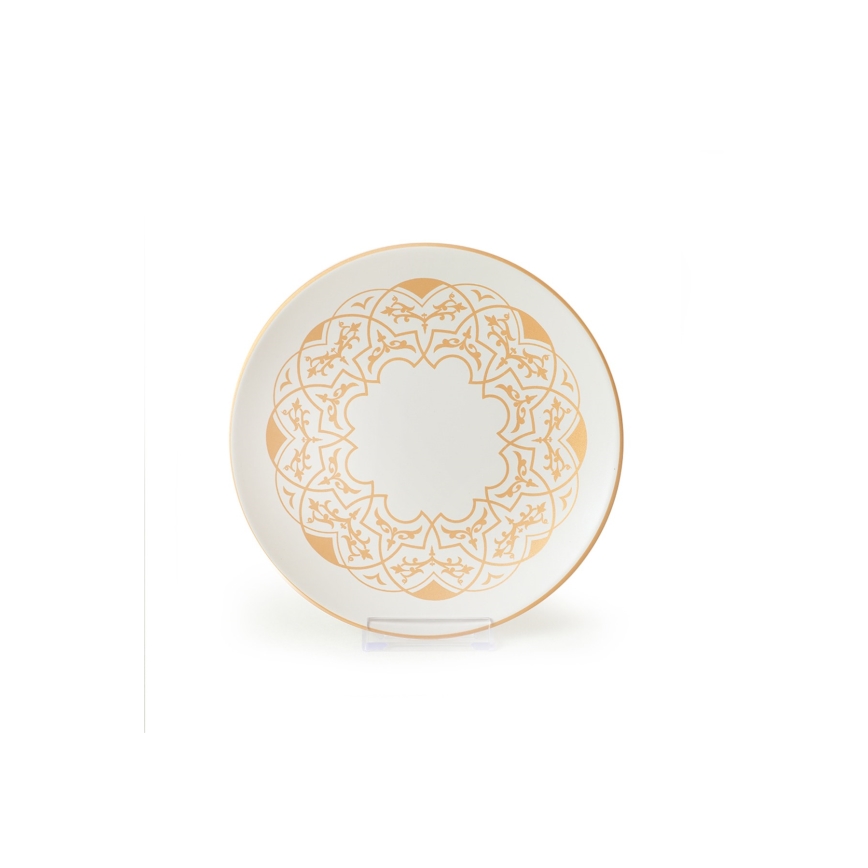 Servizio da tavola 24 pezzi, bianco/oro, in ceramica