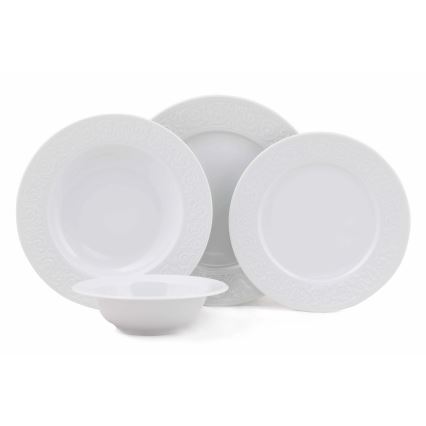 Servizio da tavola 24 pezzi, bianco/porcellana