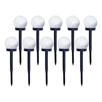 SET 10x Lampada solare LED LED/0,12W/1,2V 6500K IP44 nero/bianco