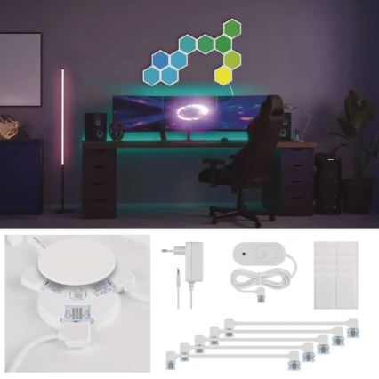 SET 10x RGBIC Pannello dimmerabile LED/1,9W/230V Wi-Fi Tuya