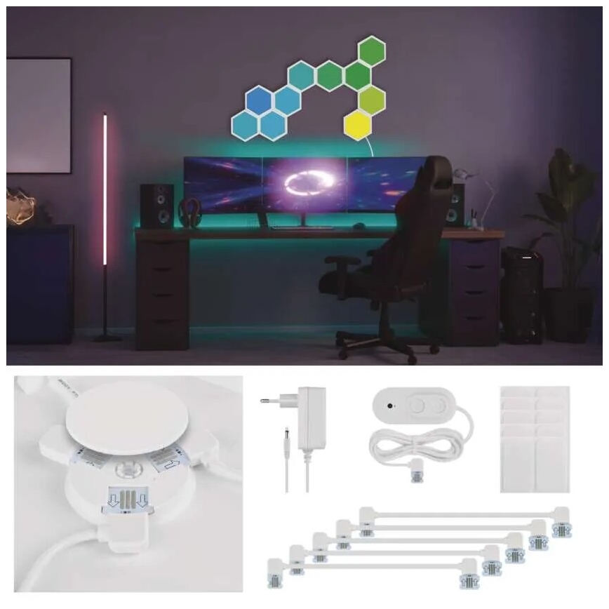 SET 10x RGBIC Pannello dimmerabile LED/1,9W/230V Wi-Fi Tuya