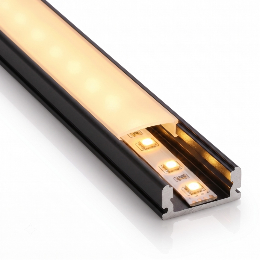 SET 1x LED-Streifen MYLIVING LIGHTSTRIP LED/22W/230V 5 m + 5x Einbauprofil 1 m schwarz/weiß