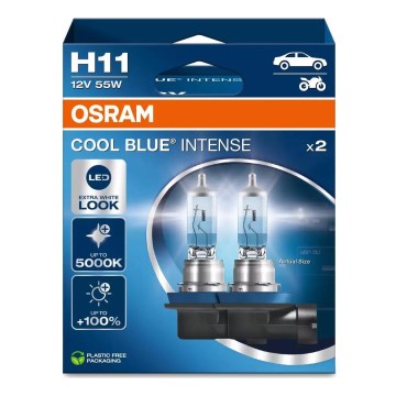 SET 2x Auto-Lampe COOL BLAU H11 PGJ19-2/55W/12V 5000K - Osram