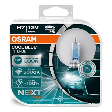 SET 2x Auto-Lampe COOL BLAU H7 PX26d/55W/12V 5000K - Osram