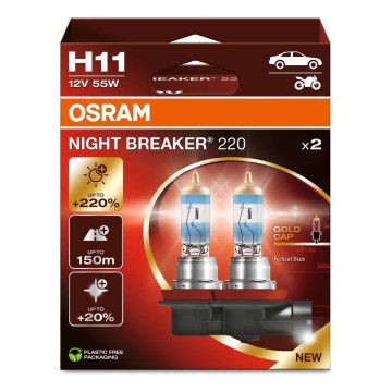 SET 2x Auto-Lampe NIGHT BREAKER H11 PGJ19-2/55W/12V - Osram