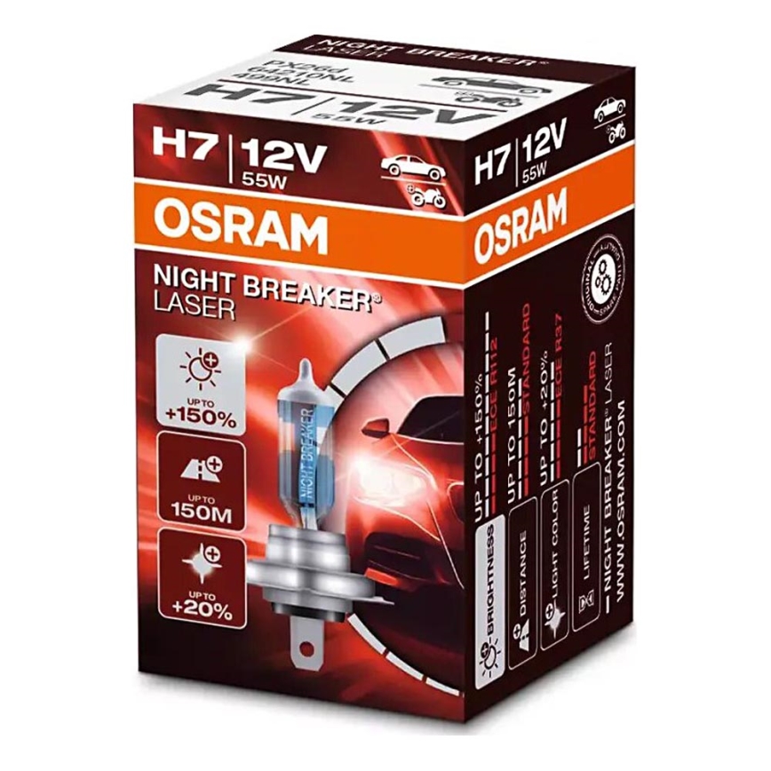 SET 2x Auto-Lampe NIGHT BREAKER H7 PX26d/55W/12V - Osram