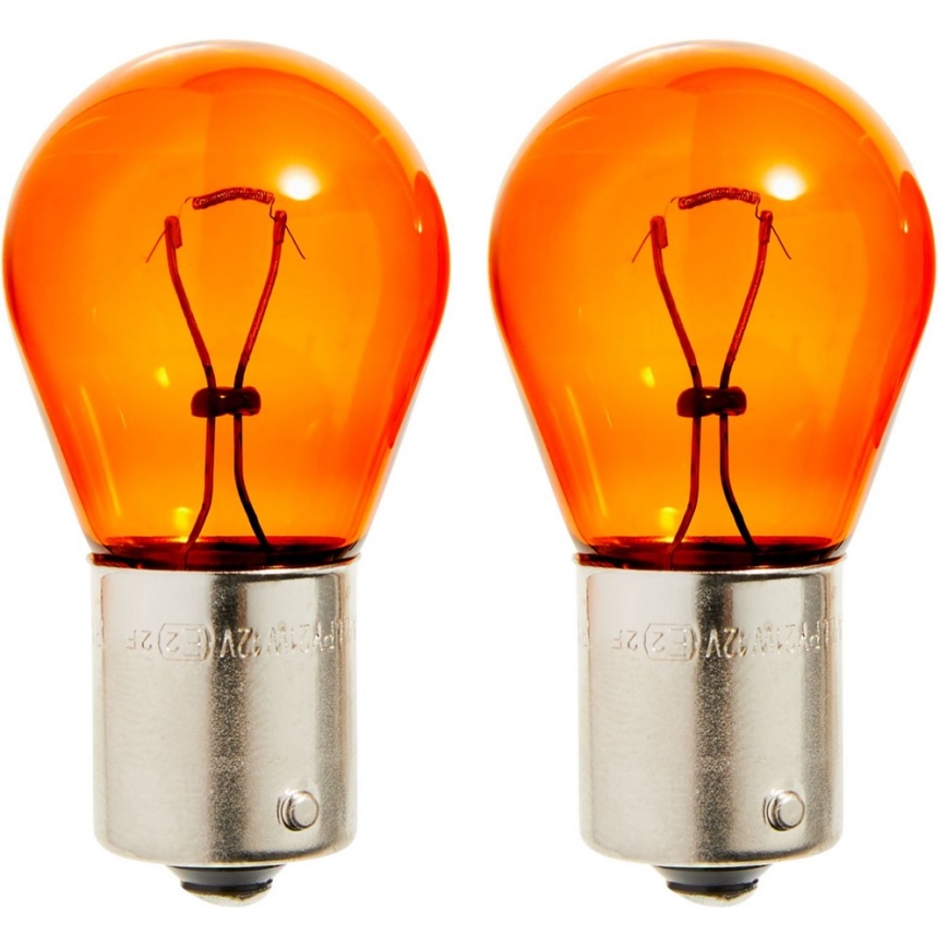 SET 2x Autoglühbirne Philips VISION 12496NAB2 PY21W BAU15s/21W/12V