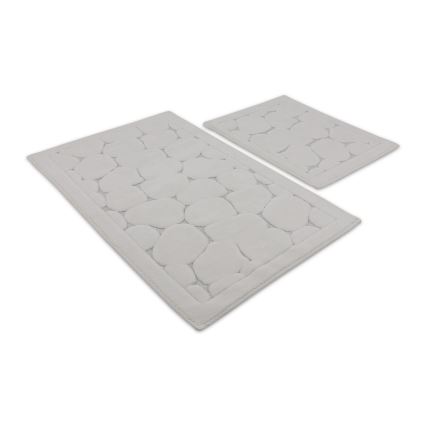 Set 2x Badematte LINO 60 x 100 cm, cremefarben