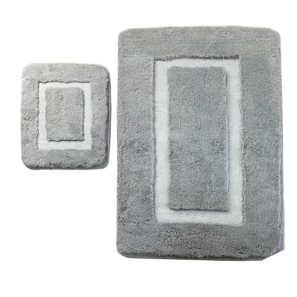 SET 2x Badezimmermatte 60/100 cm grau