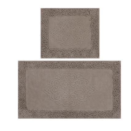 SET 2x Badezimmermatte PIANTE 60/100 cm braun