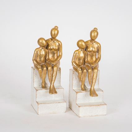 SET 2x Buchstütze golden