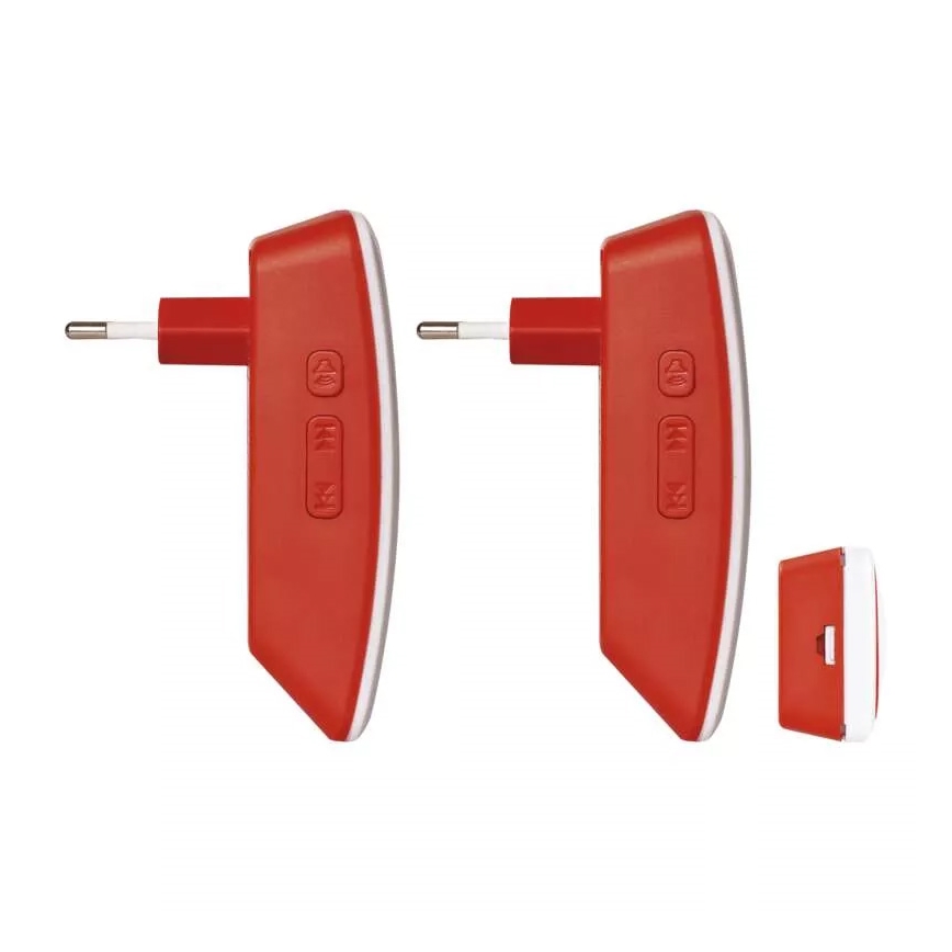 SET 2x Campanello con presa wireless 230V IP44