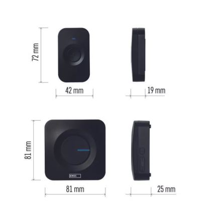 SET 2x Campanello Wireless a batteria 3xAAA IP56