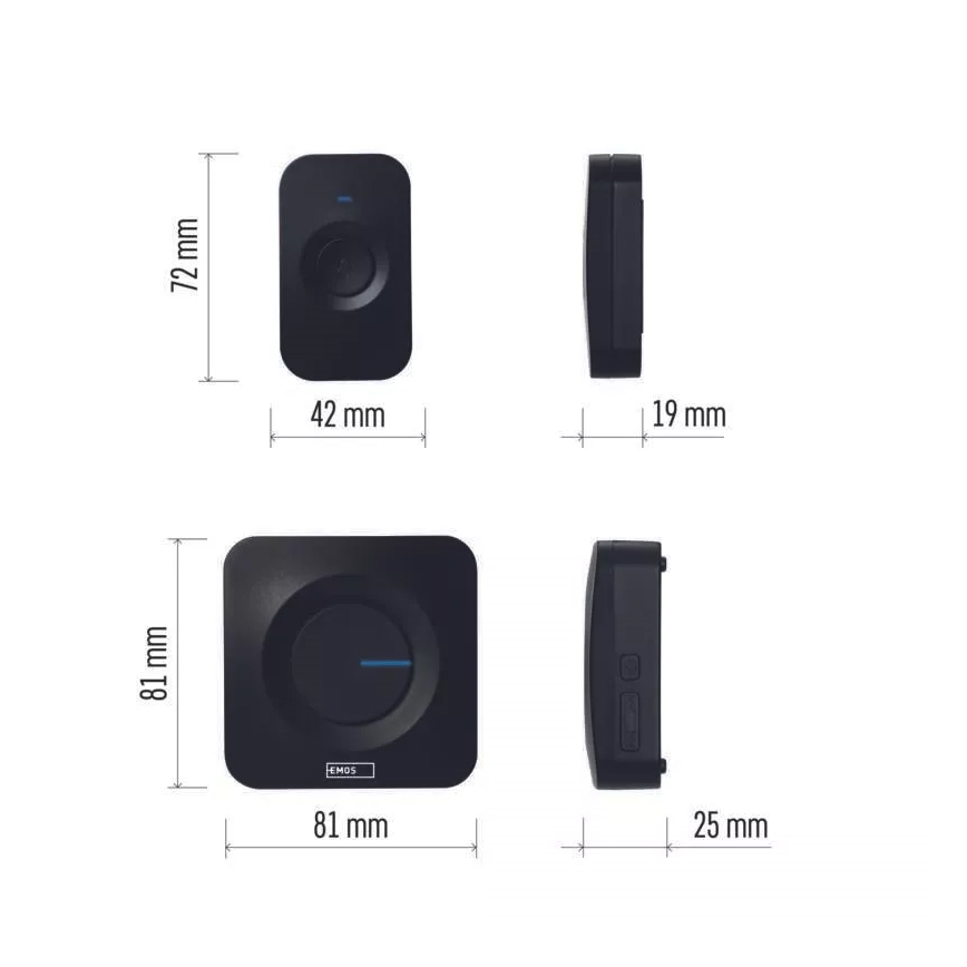 SET 2x Campanello Wireless a batteria 3xAAA IP56