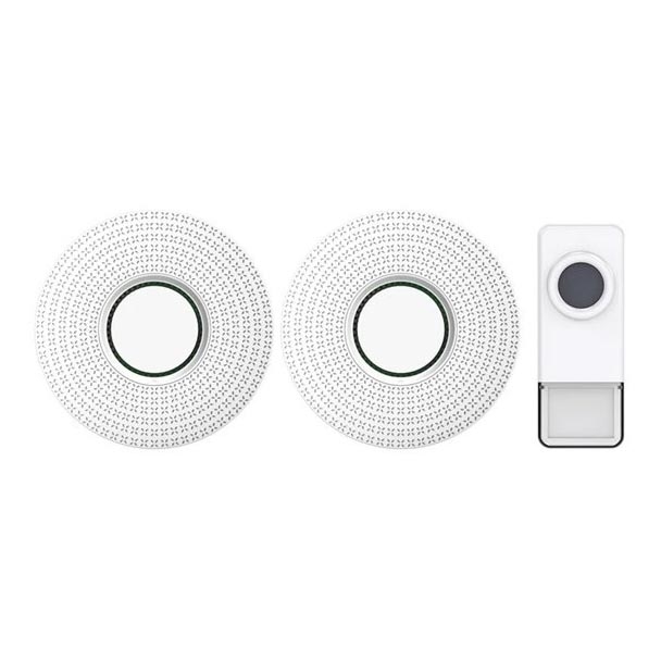 SET 2x Campanello wireless con spina integrata 230V/1xA23 IP55 bianco