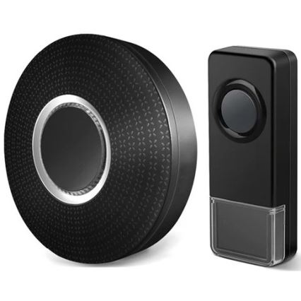 SET 2x Campanello wireless con spina integrata 230V 1xA23 IP55 nero