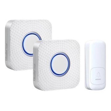SET 2x Campanello wireless con spina integrata cinetico 230V bianco
