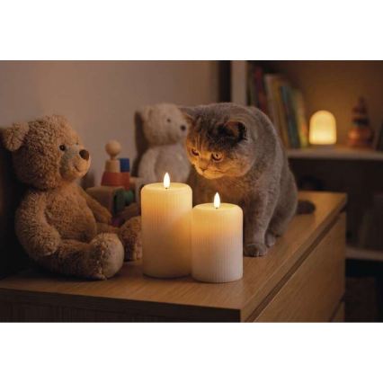 Set 2x candele LED, alimentazione 4xAA, con telecomando