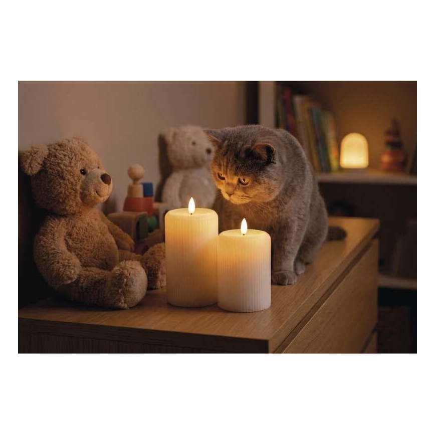 Set 2x candele LED, alimentazione 4xAA, con telecomando
