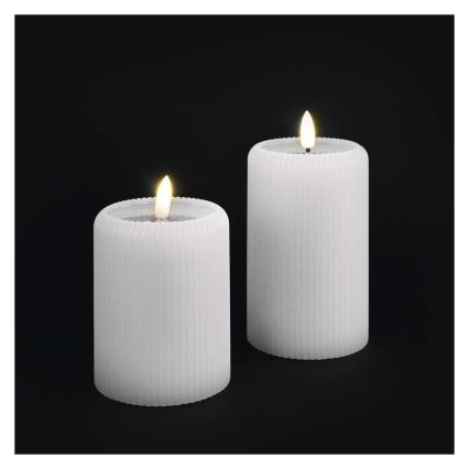 Set 2x candele LED, alimentazione 4xAA, con telecomando