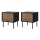 SET 2x Comodino CORTINA 51x45 cm nero/noce warnia