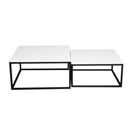 SET 2x Couchtisch DUAL weiß/schwarz