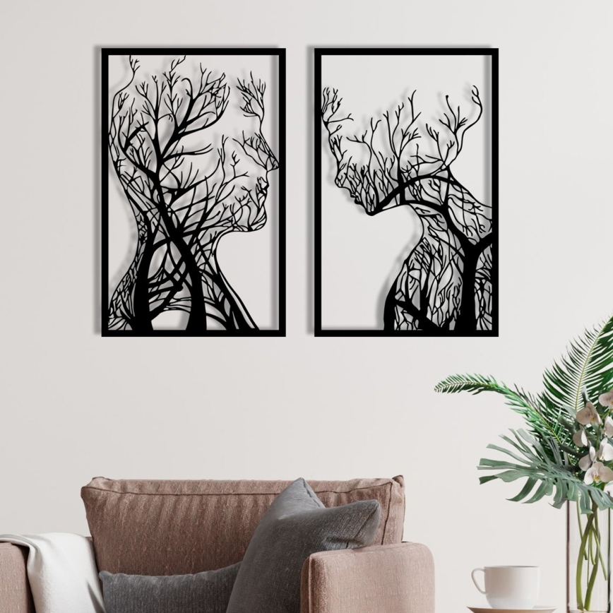 SET 2x Decorazione da muro 86x63 cm Albero della Vita metallo