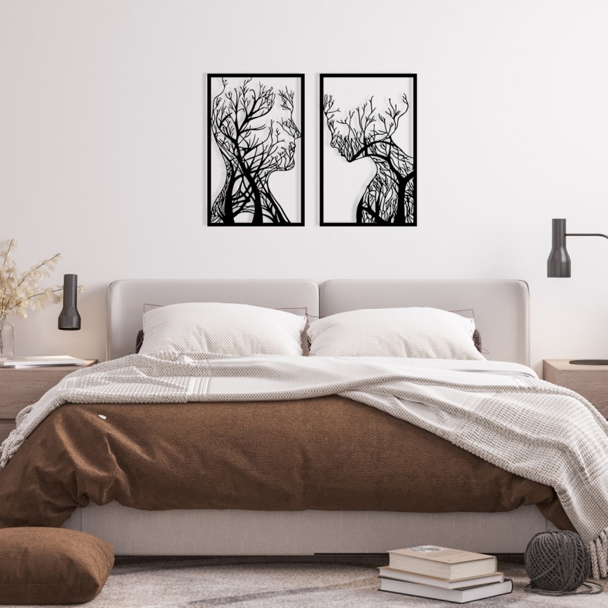 SET 2x Decorazione da muro 86x63 cm Albero della Vita metallo