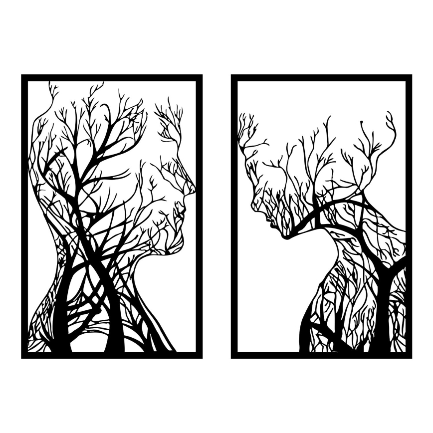 SET 2x Decorazione da muro 86x63 cm Albero della Vita metallo