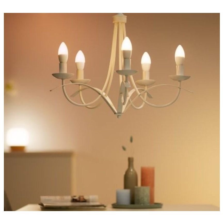 SET 2x Dimmbare LED-Glühbirne C37 E14/4,9W/230V 2700-6500K CRI 90 Wi-Fi - WiZ