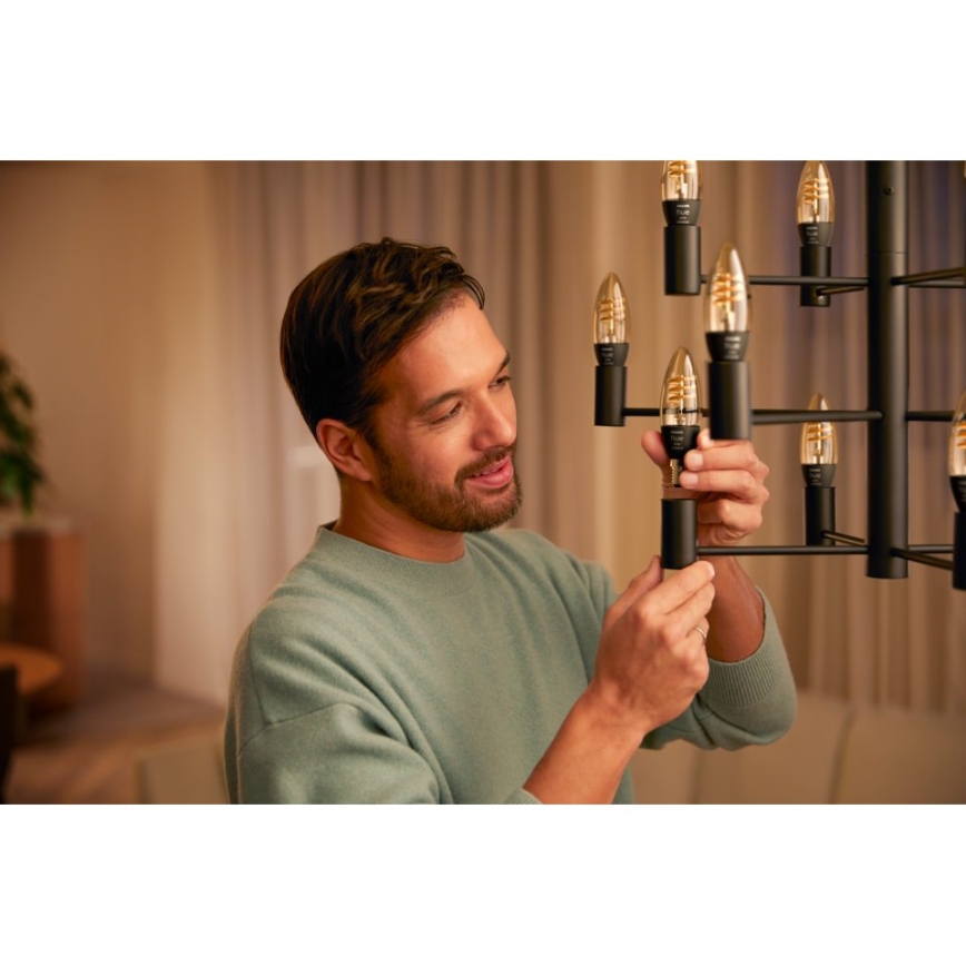 SET 2x Dimmbare LED-Glühbirne Philips Hue WHITE AMBIANCE E14/4,6W/230V