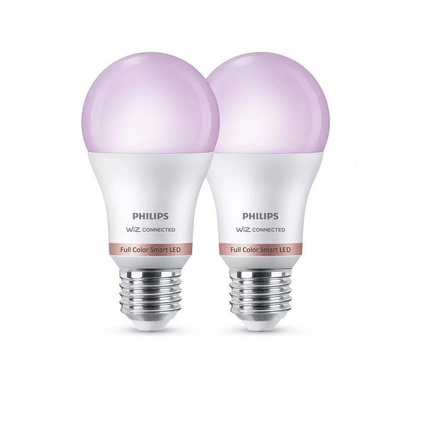 SET 2x Dimmbare LED-RGB-Glühlampe Philips A60 E27/8W/230V Wi-Fi